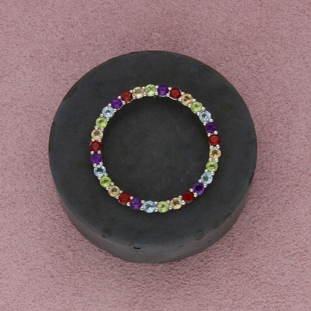 sterling silver amethyst garnet citrine peridot topaz ring slider pendant
